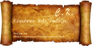 Czechner Kálmán névjegykártya